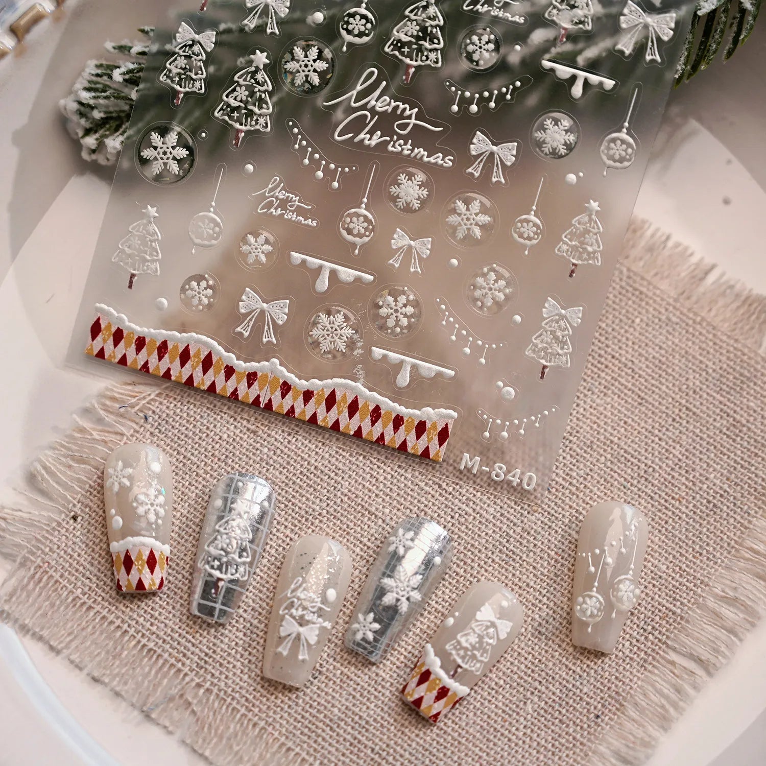 Merry Christmas Nail Stickers - Winter Snowflake Wonderland Jelly Decals