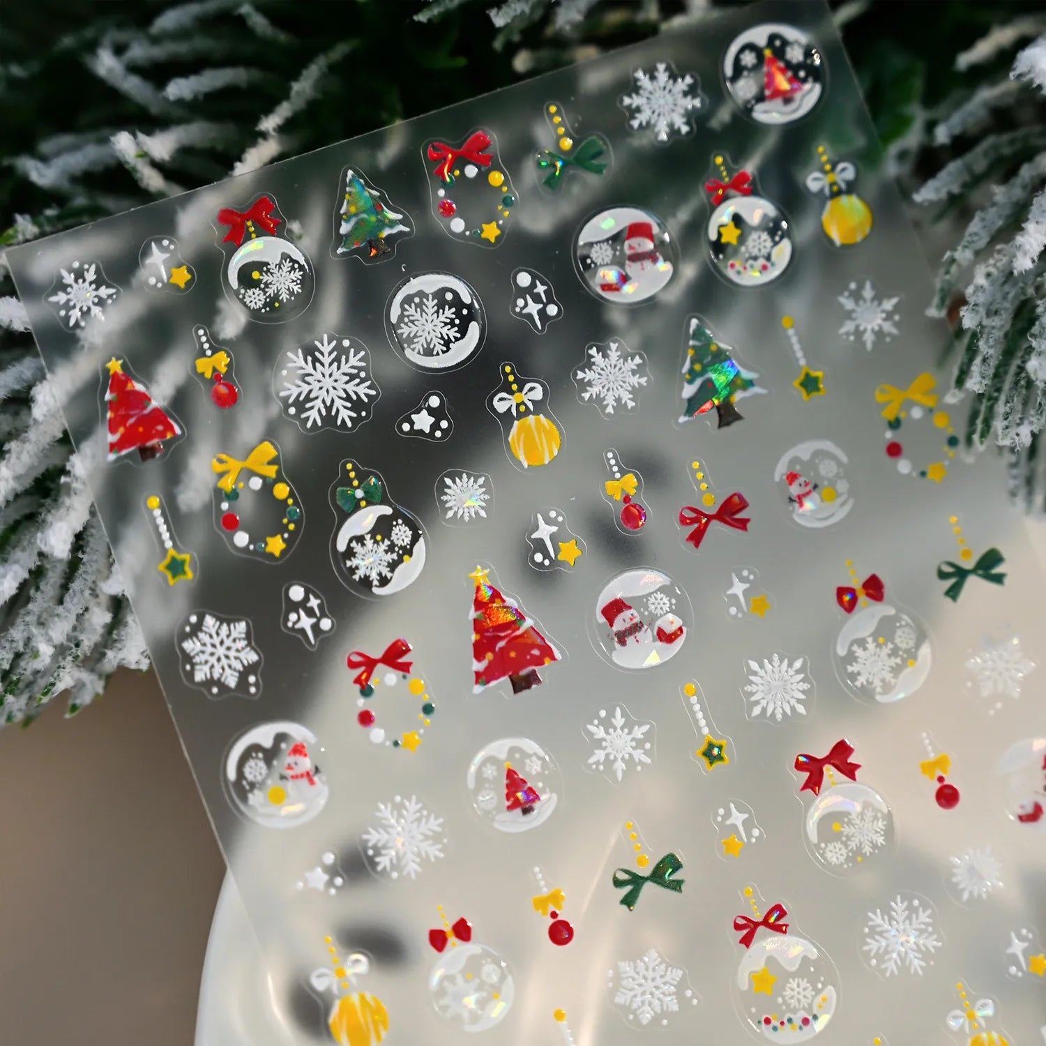 Merry Christmas Nail Stickers - Winter Snowflake Wonderland Jelly Decals