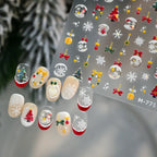 Merry Christmas Nail Stickers - Winter Snowflake Wonderland Jelly Decals