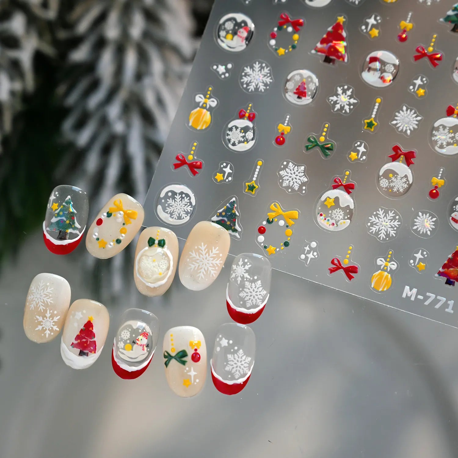 Merry Christmas Nail Stickers - Winter Snowflake Wonderland Jelly Decals