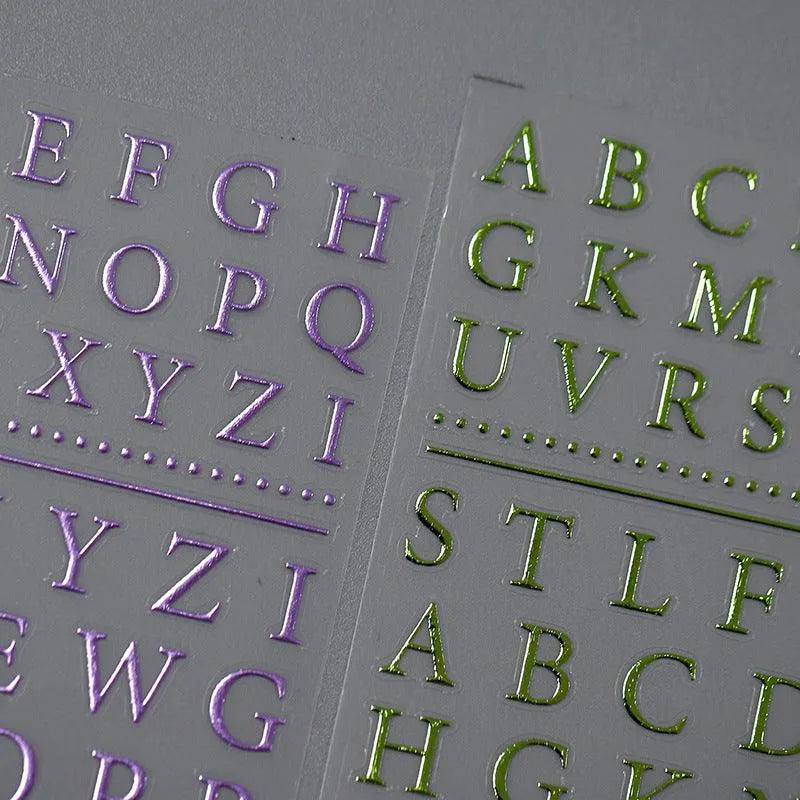 Metal Alphabet Nail Art Stickers Adhesive Sliders Silver Gold Initials Sticker Decals M146
