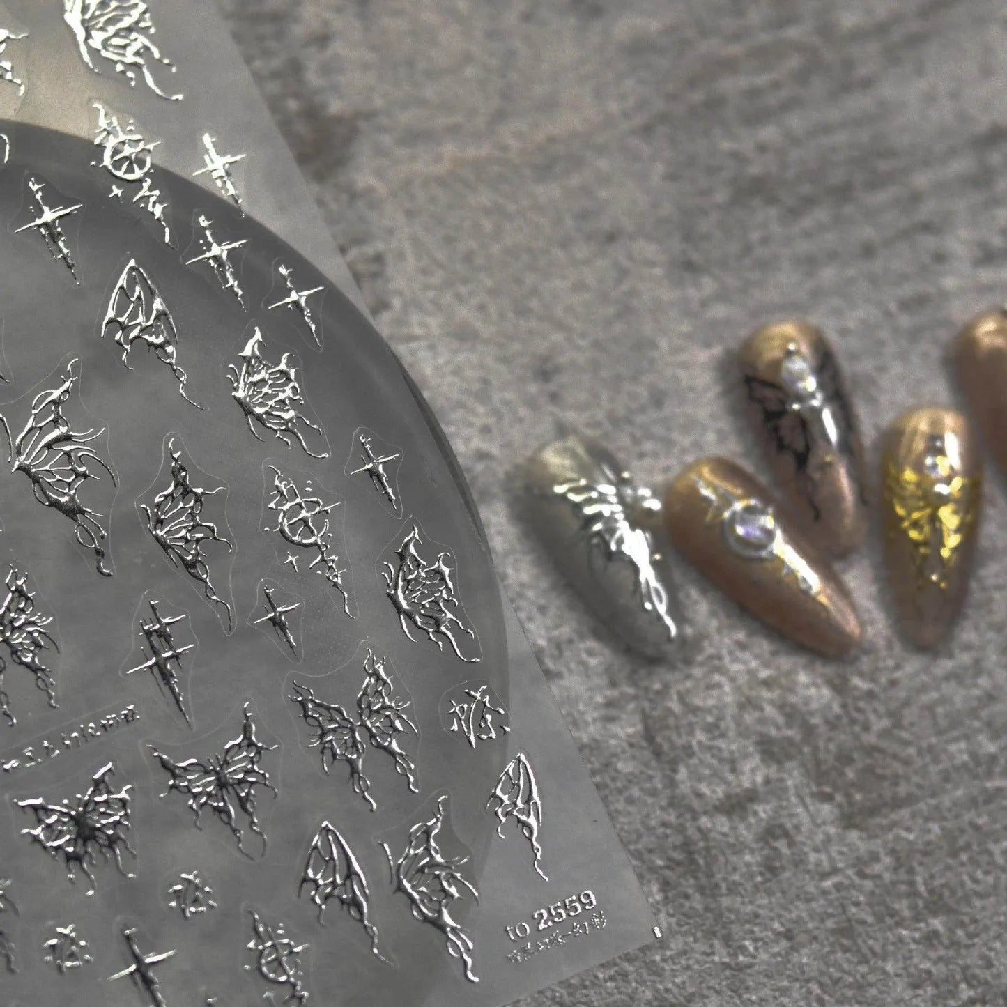 Metal Butterfly Nail Art Stickers Adhesive Embossed Butterfly Wings Sticker Decals 