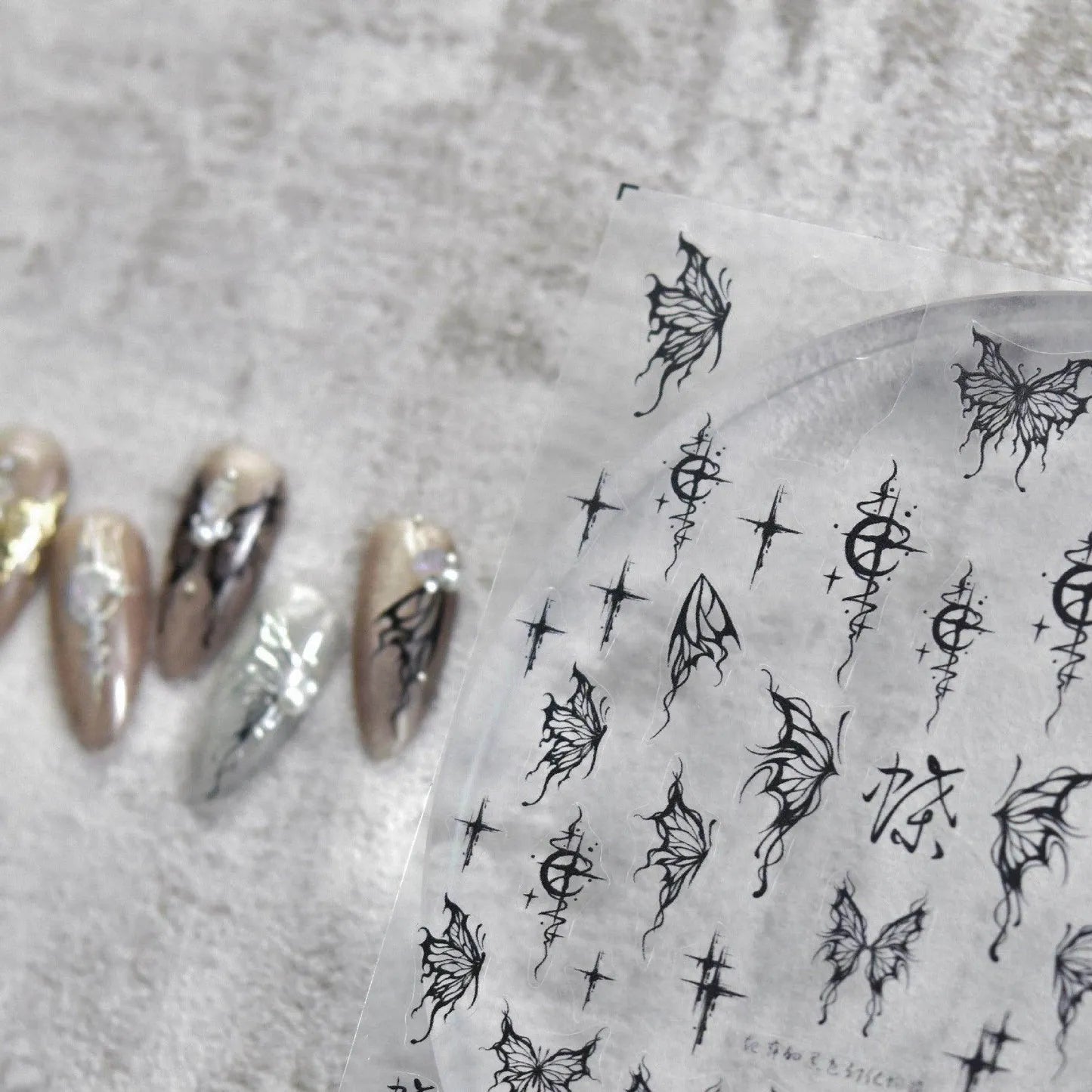 Metal Butterfly Nail Art Stickers Adhesive Embossed Butterfly Wings Sticker Decals 