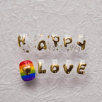 Metal Color Nail Art Stickers Gold Alphabet Adhesive Embossed Sticker Decals to4113
