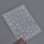 Metal Colors Butterfly Nail Art Stickers Adhesive Embossed Sticker Decals