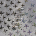 Metal Colors Butterfly Nail Art Stickers Adhesive Embossed Sticker Decals