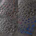 Metal Colors Nail Art Stickers Gold Silver Alphanumeric Symbol 3D Adhesive Sticker Decals M006