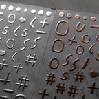 Metal Colors Nail Art Stickers Gold Silver Alphanumeric Symbol 3D Adhesive Sticker Decals M006