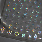 Metal Colors Sea Life Nail Art Stickers Adhesive Gold Silver Jellyfish Seahorses Sticker Decals 