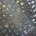 Metal Colors Sea Life Nail Art Stickers Adhesive Gold Silver Jellyfish Seahorses Sticker Decals 
