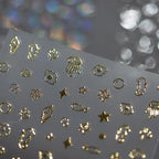 Metal Colors Sea Life Nail Art Stickers Adhesive Gold Silver Jellyfish Seahorses Sticker Decals 