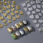 Metal Effect Nail Art Stickers Adhesive Gold Silver Stamp Sticker Decals M147