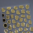 Metal Effect Nail Art Stickers Adhesive Gold Silver Stamp Sticker Decals M147