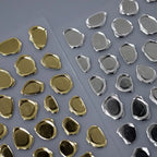 Metal Effect Nail Art Stickers Adhesive Gold Silver Stamp Sticker Decals M147