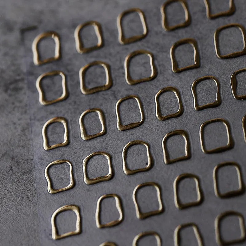 Metal Effect Nail Art Stickers Adhesive Slider Gold Silver Grid Sticker Decals 