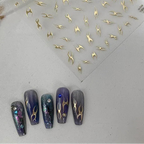 Metal Flame Nail Art Stickers Adhesive Embossed Fire Chain Sticker Decals 
