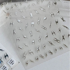 Metal Flame Nail Art Stickers Adhesive Embossed Fire Chain Sticker Decals 