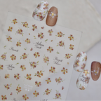 Metal Gold Floral Nail Sticker Decals 1073