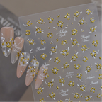 Metal Gold Floral Nail Sticker Decals 1073