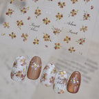 Metal Gold Floral Nail Sticker Decals 1073