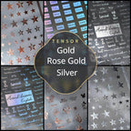 Metal Gold French Lines Nail Art Stickers Adhesive Silver Star 3D Sticker Decals G021 - Nail MAD