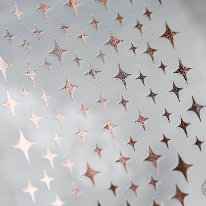 Metal Gold French Lines Nail Art Stickers Adhesive Silver Star 3D Sticker Decals G021 - Nail MAD
