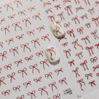 Metal Red Bow Nail Art Stickers Adhesive Embossed Bow-tie Sticker Decals