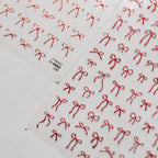 Metal Red Bow Nail Art Stickers Adhesive Embossed Bow-tie Sticker Decals
