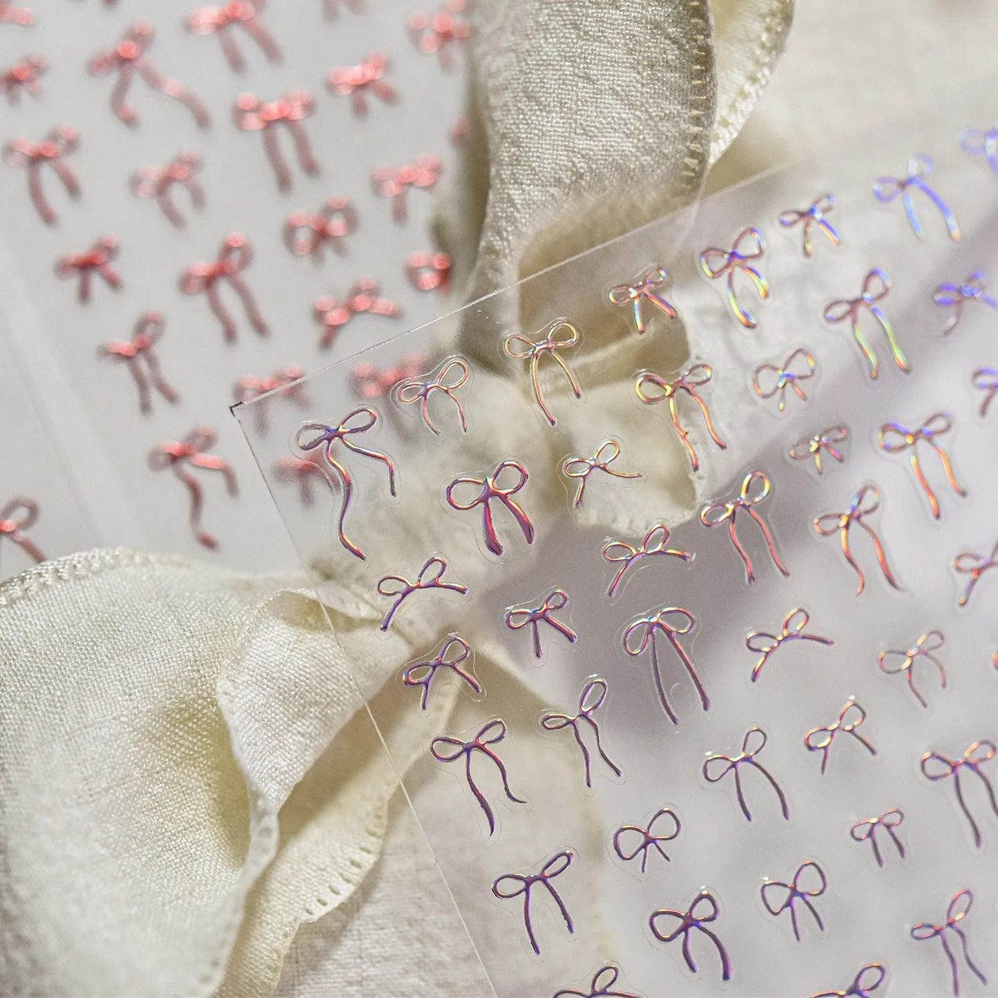 Metal Red Bow Nail Art Stickers Adhesive Embossed Bow-tie Sticker Decals