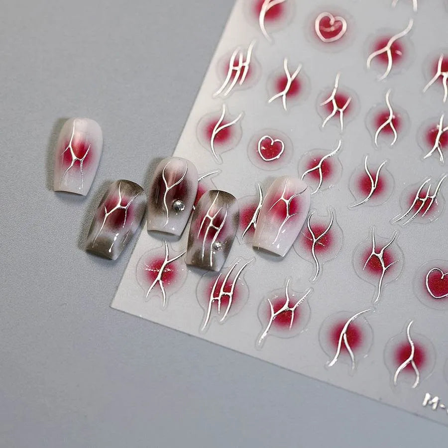 Metal Silver Nail Art Stickers French Lines Nail Art Adhesive Sticker Decals 