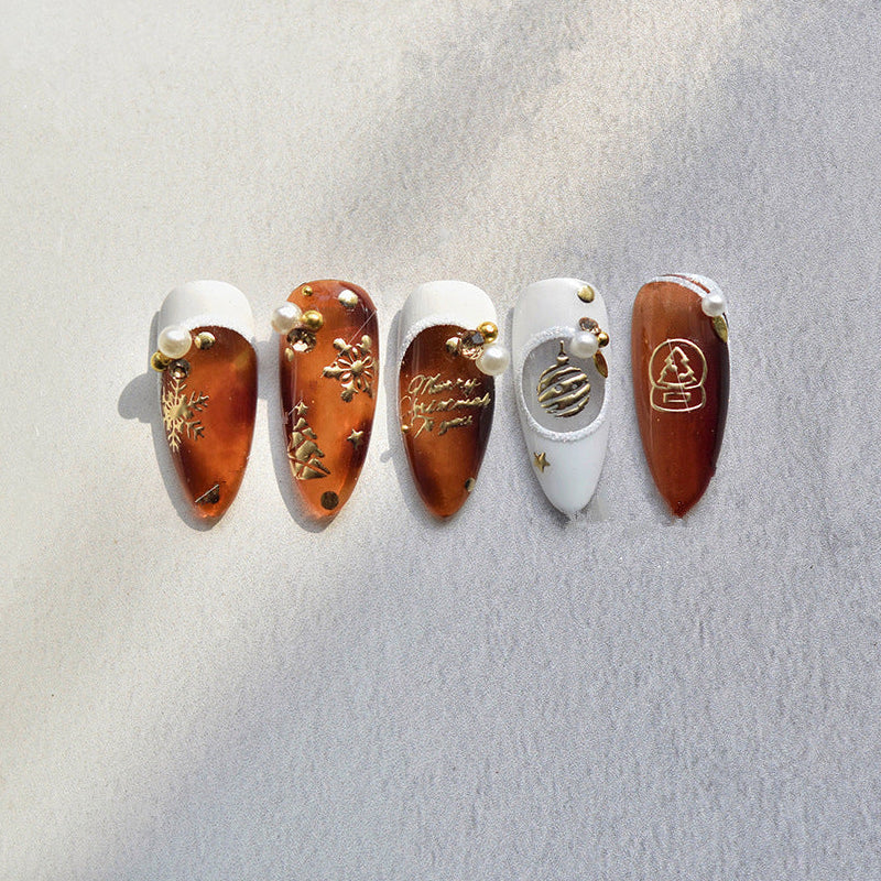 Metal Snowflake Nail Art Stickers Laser Snowman Sticker Decals MS460