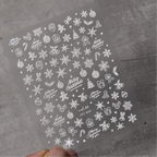 Metal Snowflake Nail Art Stickers Laser Snowman Sticker Decals MS460
