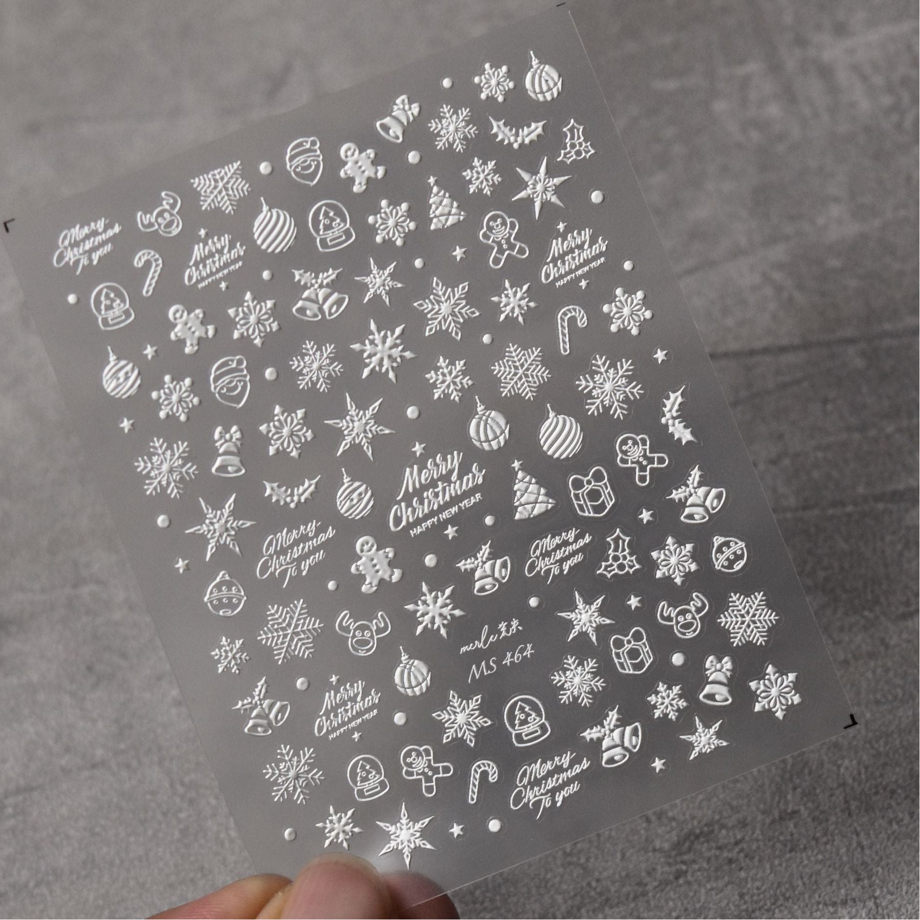 Metal Snowflake Nail Art Stickers Laser Snowman Sticker Decals MS460