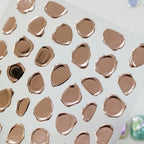 Metal Stamp Design Nail Art Stickers Rose Gold Stamp Design Adhesive Embossed Sticker Decals M147