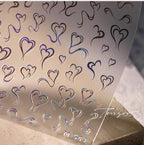 Metal Style Nail Art Stickers Love Heart Valentine's Day Adhesive Sticker Decals M540