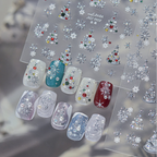 Metallic Christmas Nail Stickers Silver Xmas Tree Snowflake Decals 1104