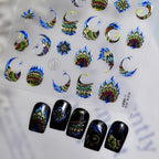 Metallic Peacock & Feather Nail Stickers - Gold Foil Exotic Art 5621