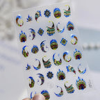 Metallic Peacock & Feather Nail Stickers - Gold Foil Exotic Art 5621