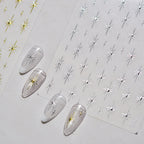 Metallic Starburst Nail Stickers - Gold & Silver Celestial Decals 5634