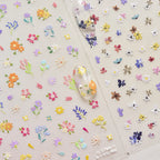 Mini Wild Flowers Nail Stickers Dried Flower Decals Ultra Thin to5021
