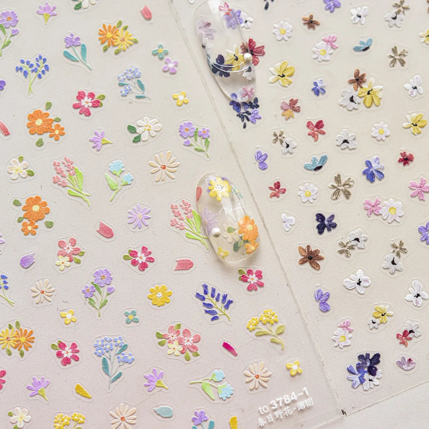 Mini Wild Flowers Nail Stickers Dried Flower Decals Ultra Thin to5021