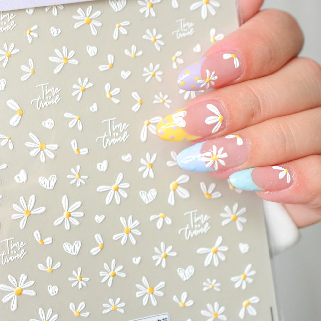 Mini Daisy Flowers Nail Art Stickers Rose Floral Decals TS3687
