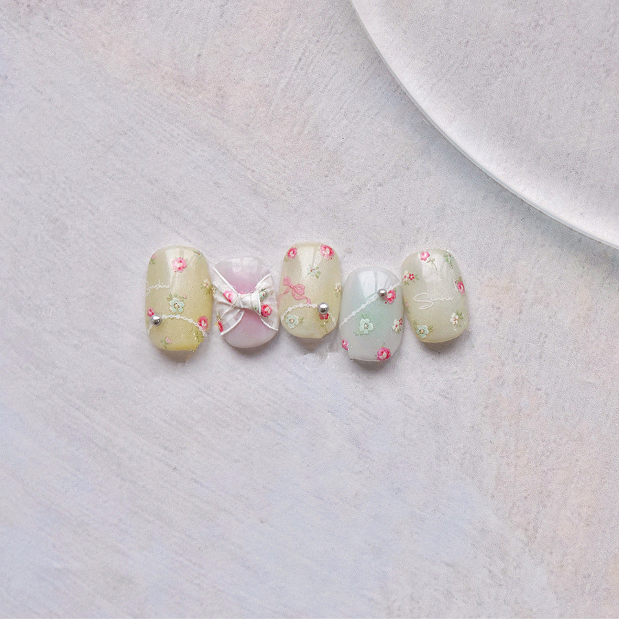 Mini Flowers Nail Art Stickers Adhesive Embossed Spring Flower Blooming Sticker Decals MS637