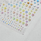 Mini Heart Stars Nail Art Stickers Colorful Star Dots Adhesive Embossed Sticker Decals 