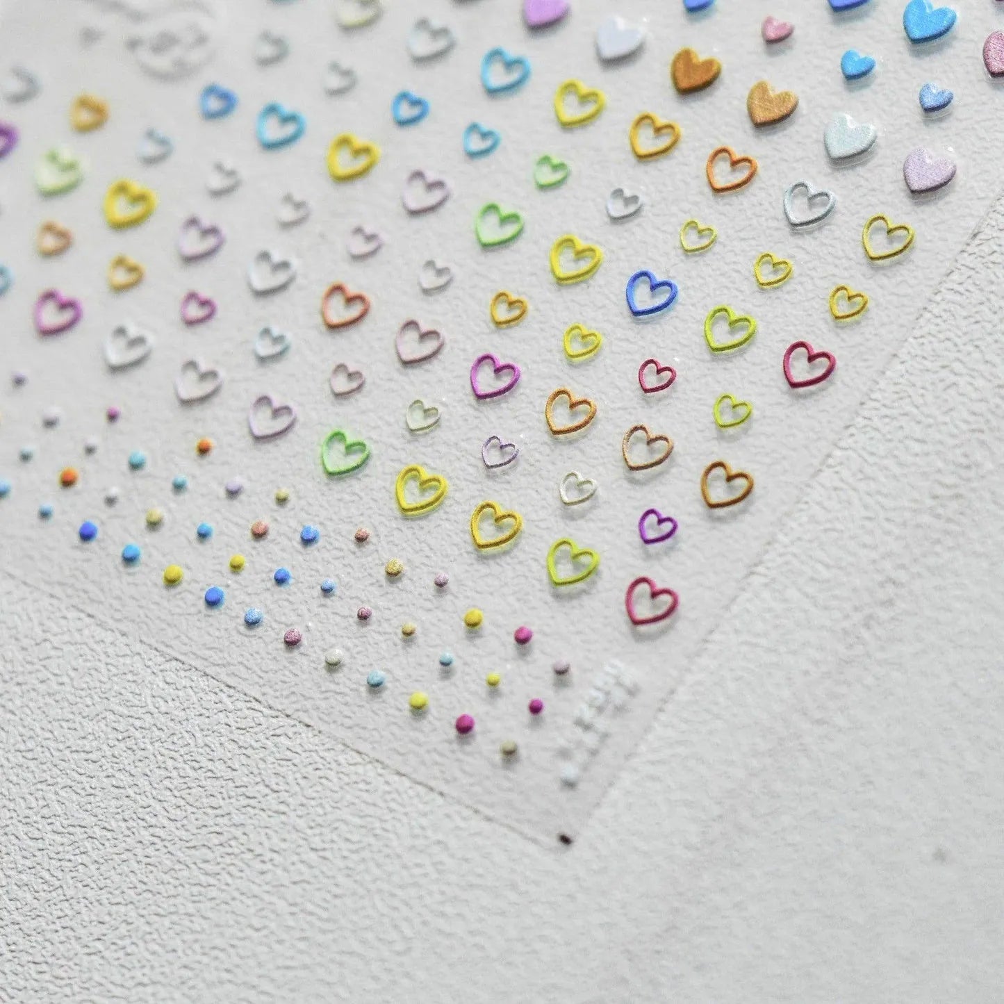 Mini Heart Stars Nail Art Stickers Colorful Star Dots Adhesive Embossed Sticker Decals 