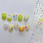 Mini Heart Stars Nail Art Stickers Colorful Star Dots Adhesive Embossed Sticker Decals 
