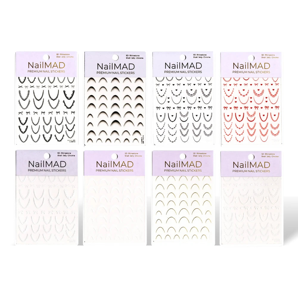 Sticker Kit- French Tip & Bowknot (8 Sheets)
