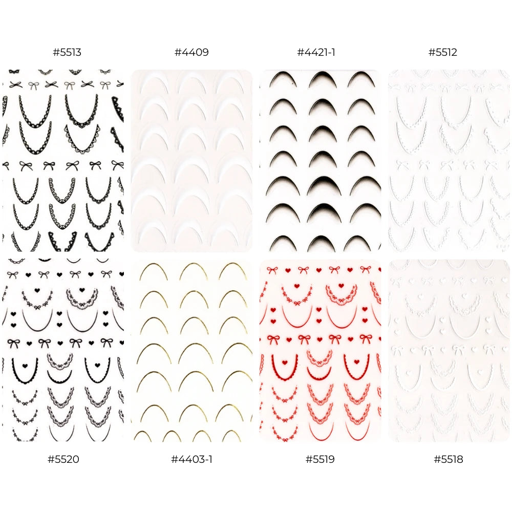 Sticker Kit- French Tip & Bowknot (8 Sheets)