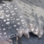 Minimalist Butterfly Nail Art Stickers - Clear Elegant Sweet Nail Art Decals TS4120