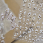 Minimalist White Daisy Nail Art Stickers - Retro Floral Decals 6086